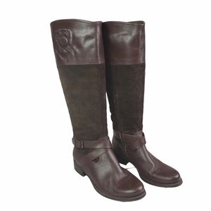 {ALDO} Brown Leather/Suede Tall Riding Boots 6.5